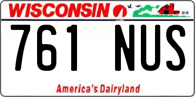 WI license plate 761NUS