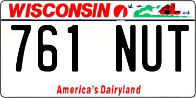 WI license plate 761NUT