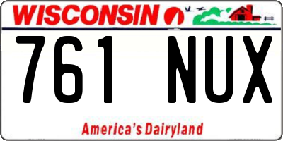 WI license plate 761NUX