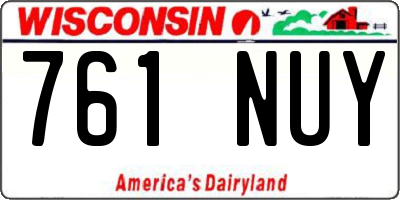 WI license plate 761NUY