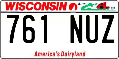 WI license plate 761NUZ