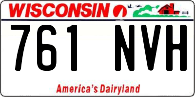 WI license plate 761NVH