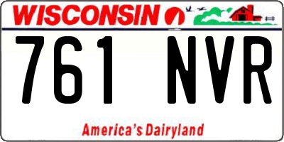 WI license plate 761NVR