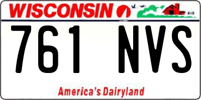 WI license plate 761NVS