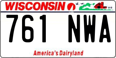 WI license plate 761NWA
