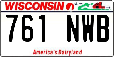 WI license plate 761NWB