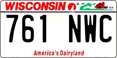 WI license plate 761NWC