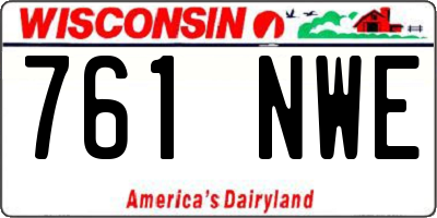 WI license plate 761NWE