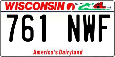 WI license plate 761NWF