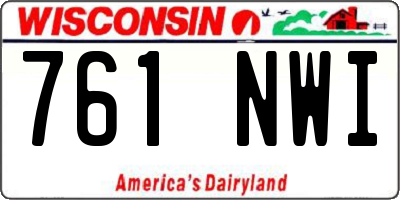 WI license plate 761NWI