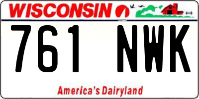 WI license plate 761NWK