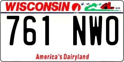 WI license plate 761NWO
