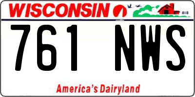 WI license plate 761NWS