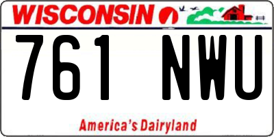 WI license plate 761NWU