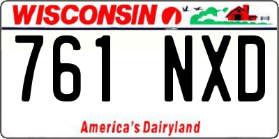 WI license plate 761NXD