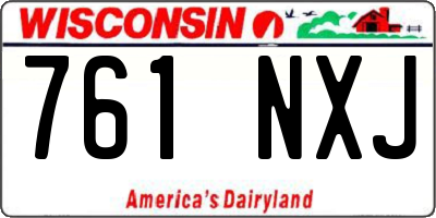 WI license plate 761NXJ