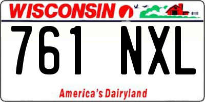 WI license plate 761NXL