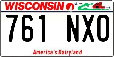 WI license plate 761NXO