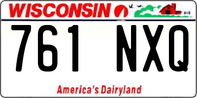 WI license plate 761NXQ