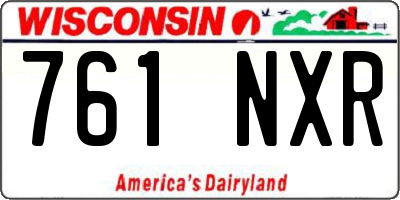 WI license plate 761NXR