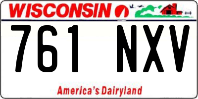 WI license plate 761NXV