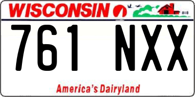 WI license plate 761NXX
