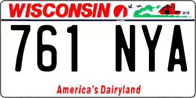 WI license plate 761NYA
