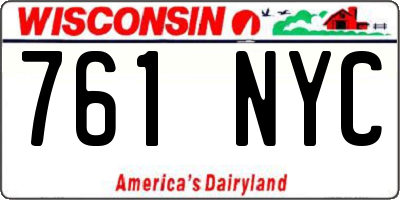 WI license plate 761NYC