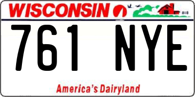 WI license plate 761NYE
