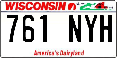 WI license plate 761NYH