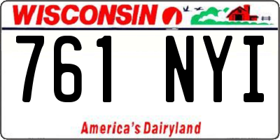 WI license plate 761NYI