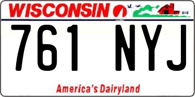 WI license plate 761NYJ
