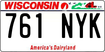 WI license plate 761NYK