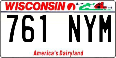 WI license plate 761NYM