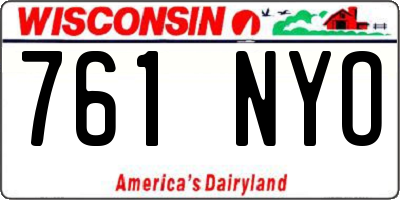 WI license plate 761NYO