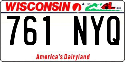 WI license plate 761NYQ