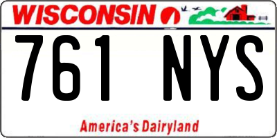 WI license plate 761NYS