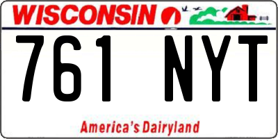 WI license plate 761NYT