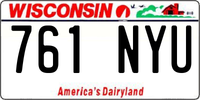 WI license plate 761NYU