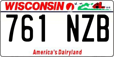 WI license plate 761NZB