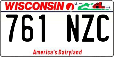 WI license plate 761NZC