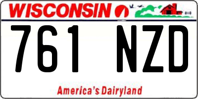 WI license plate 761NZD