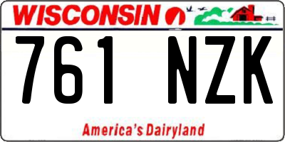 WI license plate 761NZK