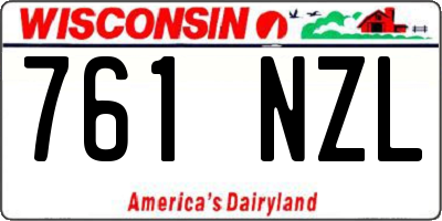 WI license plate 761NZL