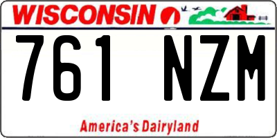 WI license plate 761NZM