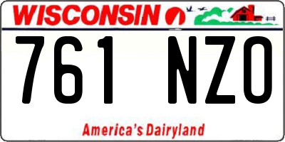 WI license plate 761NZO