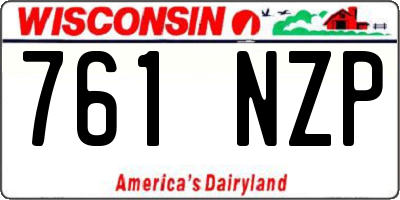 WI license plate 761NZP