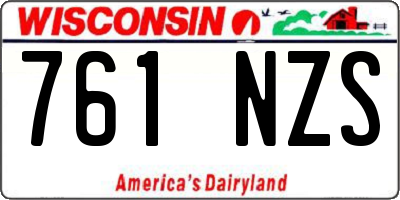 WI license plate 761NZS