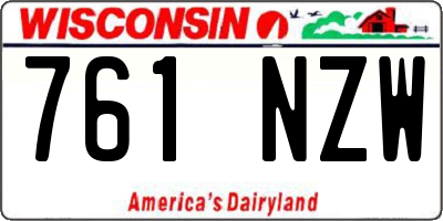 WI license plate 761NZW
