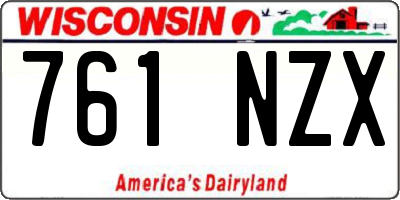 WI license plate 761NZX
